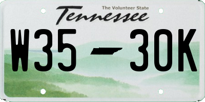 TN license plate W3530K