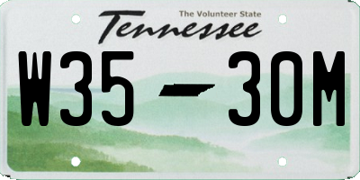 TN license plate W3530M