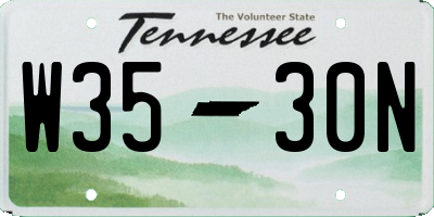 TN license plate W3530N