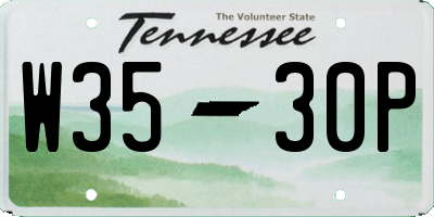 TN license plate W3530P