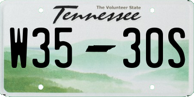TN license plate W3530S