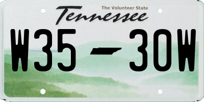 TN license plate W3530W