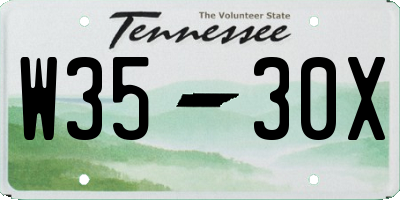 TN license plate W3530X