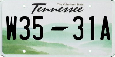 TN license plate W3531A