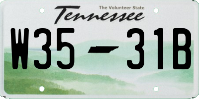TN license plate W3531B