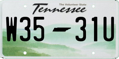 TN license plate W3531U
