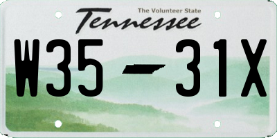 TN license plate W3531X