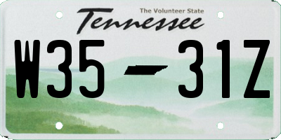 TN license plate W3531Z
