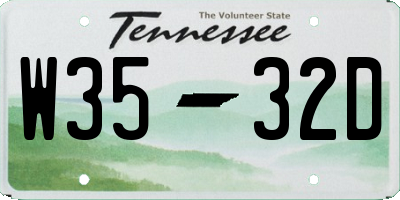 TN license plate W3532D