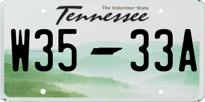 TN license plate W3533A