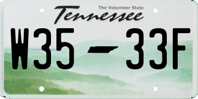 TN license plate W3533F