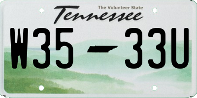 TN license plate W3533U