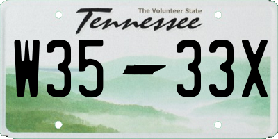 TN license plate W3533X