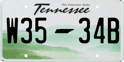 TN license plate W3534B