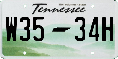 TN license plate W3534H