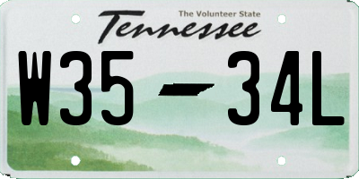 TN license plate W3534L