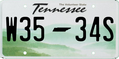 TN license plate W3534S