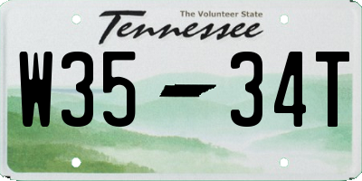 TN license plate W3534T