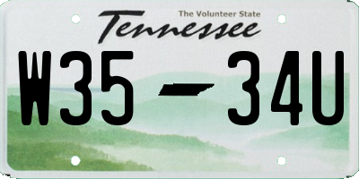 TN license plate W3534U
