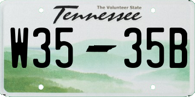 TN license plate W3535B