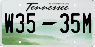 TN license plate W3535M