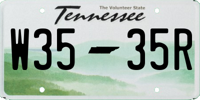 TN license plate W3535R