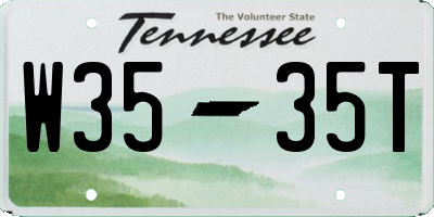 TN license plate W3535T