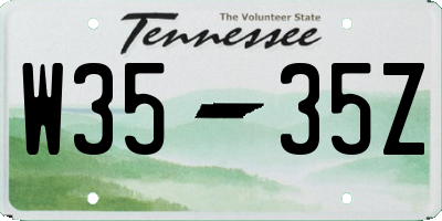 TN license plate W3535Z