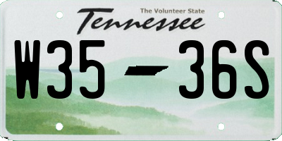 TN license plate W3536S
