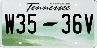 TN license plate W3536V