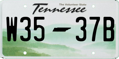 TN license plate W3537B