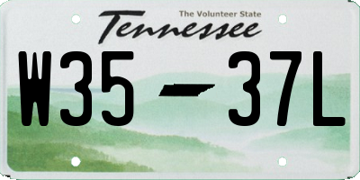 TN license plate W3537L