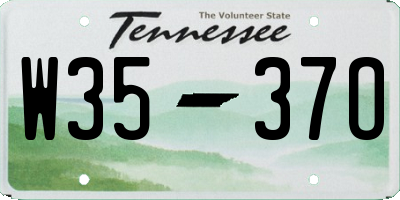 TN license plate W3537O