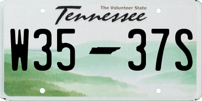 TN license plate W3537S