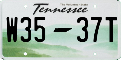 TN license plate W3537T