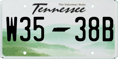 TN license plate W3538B