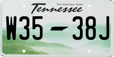 TN license plate W3538J