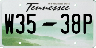 TN license plate W3538P