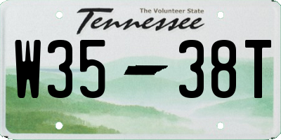 TN license plate W3538T
