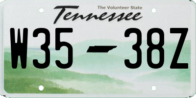 TN license plate W3538Z