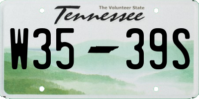 TN license plate W3539S