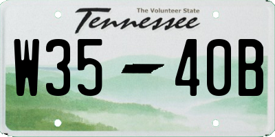 TN license plate W3540B