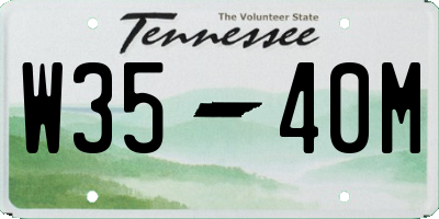 TN license plate W3540M