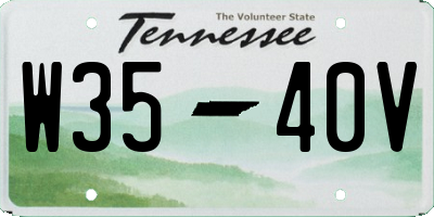 TN license plate W3540V