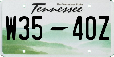 TN license plate W3540Z