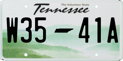 TN license plate W3541A