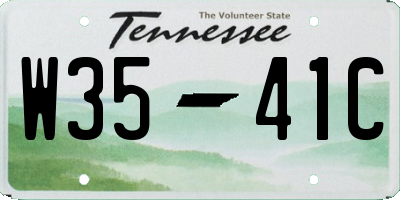 TN license plate W3541C