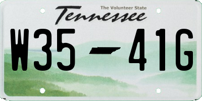TN license plate W3541G