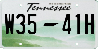 TN license plate W3541H