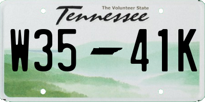 TN license plate W3541K
